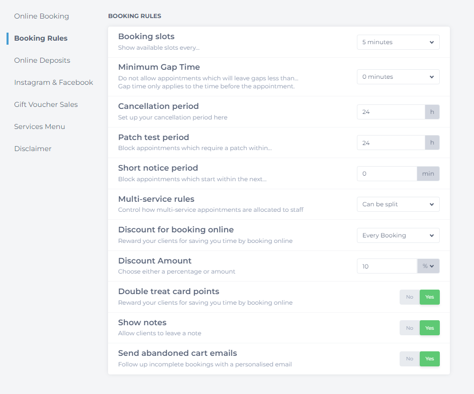Phorest booking system