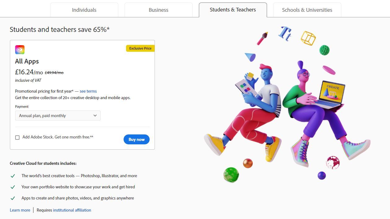 Adobe cloud education discount