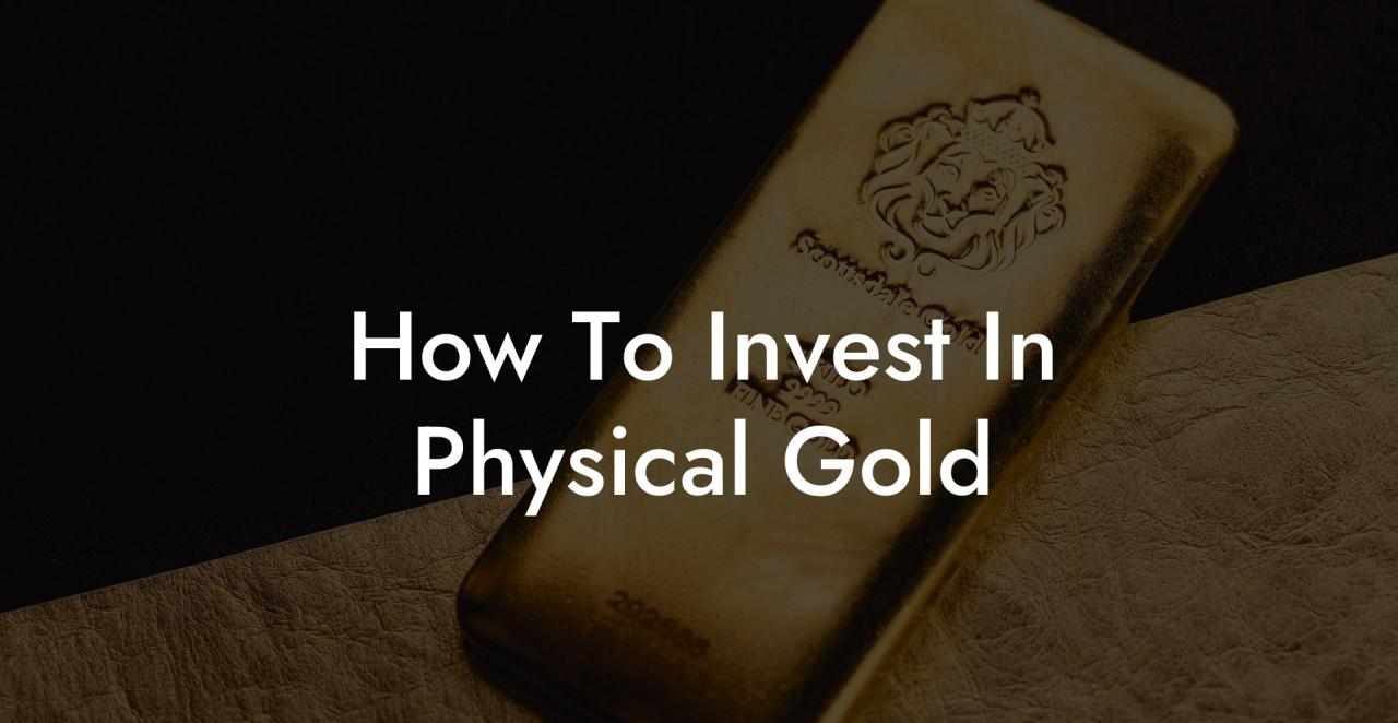 Where to buy physical gold for investment