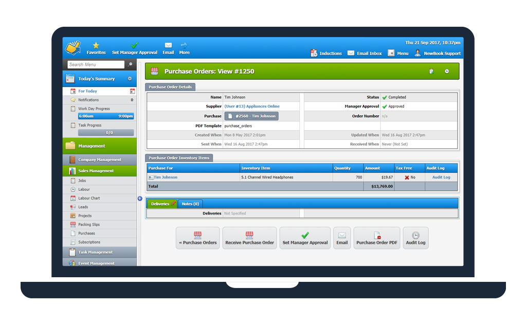 Newbook booking system