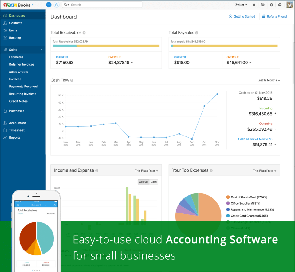 Zoho Books Review – Accounting Software Features | Personal Accounting