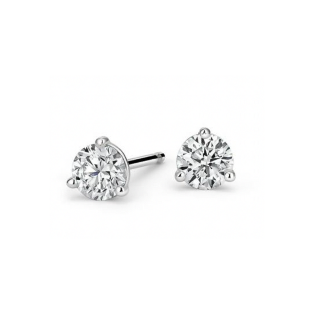 Diamond stud earrings lab grown