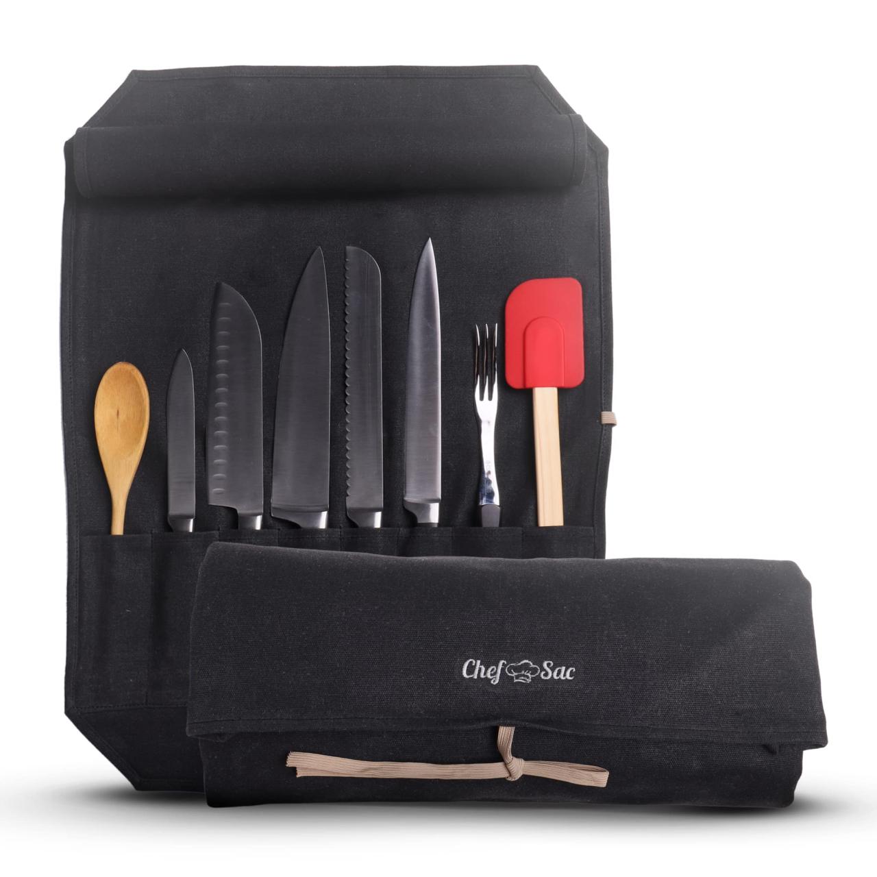 Chef Knife Roll Bag (14 Slots)holds 10 Knives,1 Meat Cleaver And 3 ... Chef Knife Roll Bag (14 Slots)holds 10 Knives,1 Meat Cleaver And 3 ...