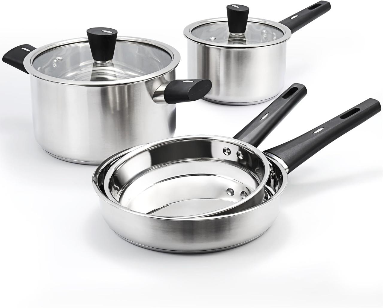 Amazon.com: Culinary Edge Stainless Steel 7-Piece Cookware Set: Pots ... Amazon.com: Culinary Edge Stainless Steel 7-Piece Cookware Set: Pots ...