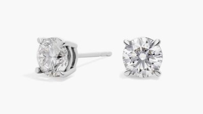 Real Diamonds Party Wear Lab Grown Diamond Stud Earrings, Size: 2.00 ...