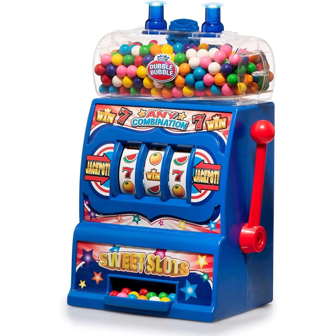 Playo Gumball Slot Machine for Kids Toy Mini Bank Candy Dispenser, Blue ...