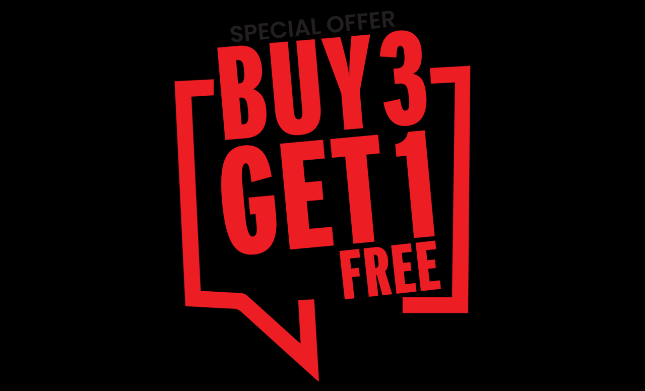 Buy Three Get One Free icon on transparent background. 19879182 PNG
