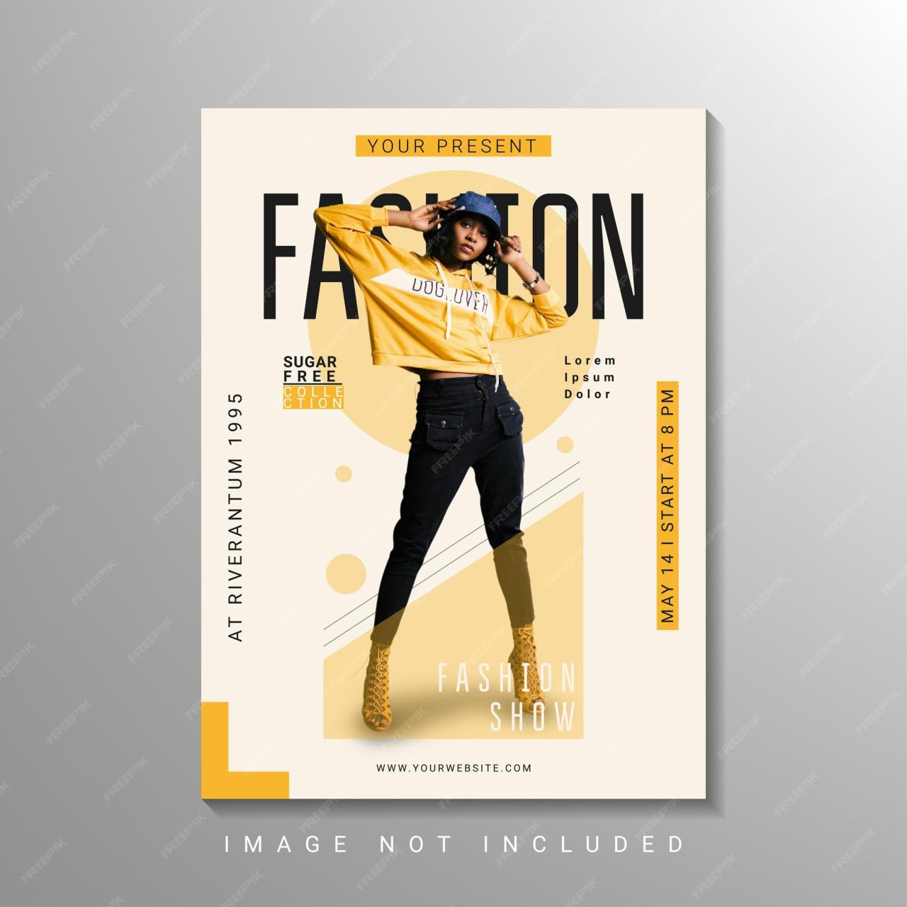 Premium Vector | Fashion show poster design template