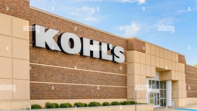 Kohl's department store front exterior entrance with the company logo ...