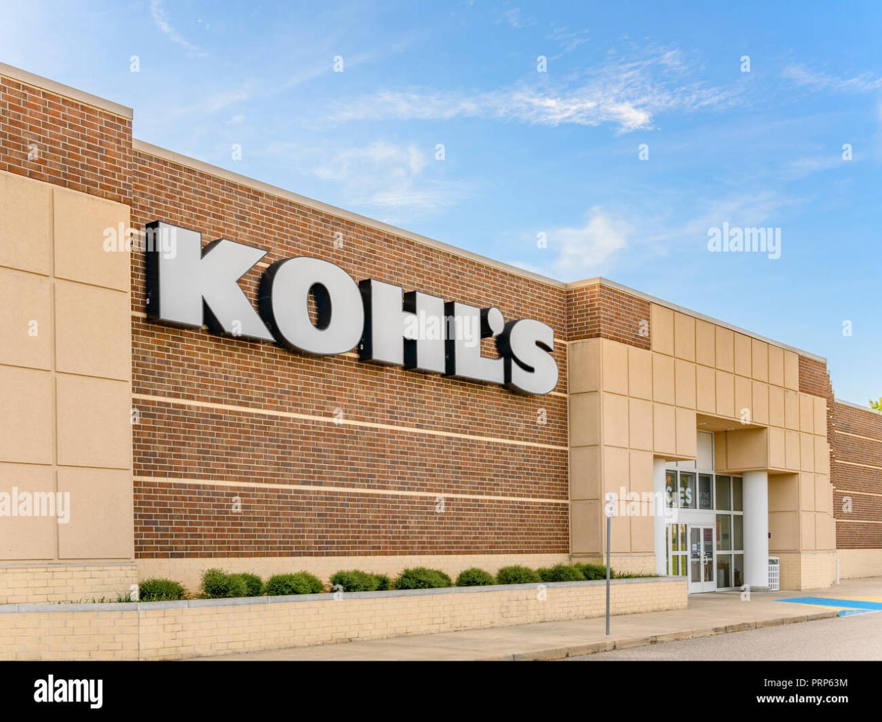 Kohl's department store front exterior entrance with the company logo ...
