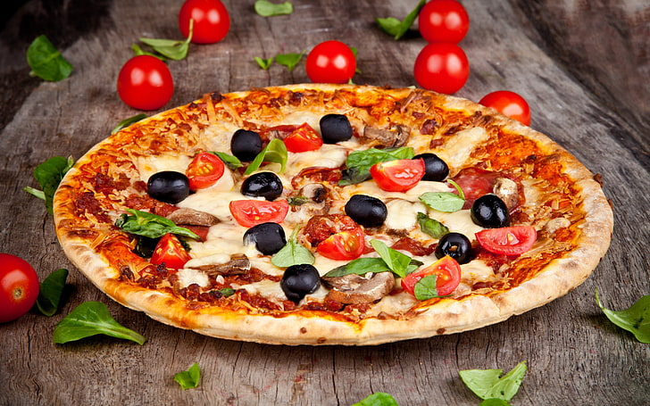 1920x1080px | free download | HD wallpaper: pizza, olives, tomatoes ...
