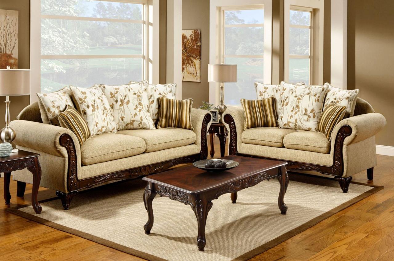 Doncaster Tan Fabric Living Room Set from Furniture of America (SM7435 ...
