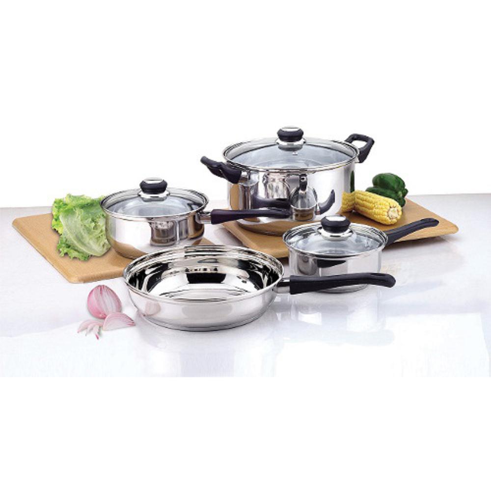 Amazon.com: Culinary Edge Stainless Steel 7-Piece Cookware Set: Home ...