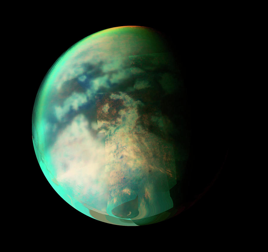 Surface Features On Titan Photograph by Nasa/jpl/u. Arizona/science ...