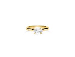 14k Yellow Gold Oval Engagement Ring For Timeless Love