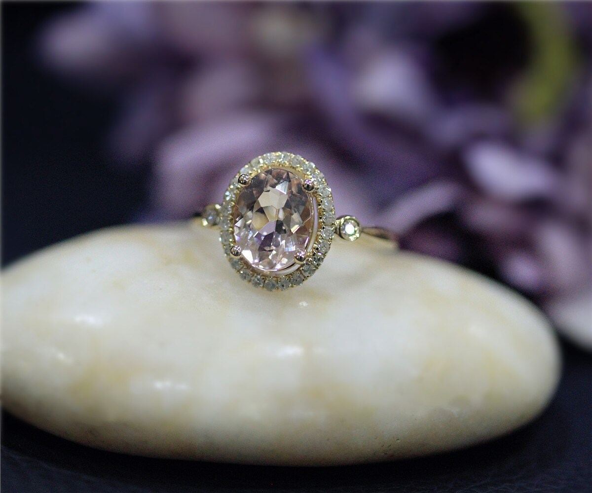 Solid 14K Yellow Gold Ring Engagement Ring 7x9mm Oval Natural | Etsy Solid 14K Yellow Gold Ring Engagement Ring 7x9mm Oval Natural | Etsy