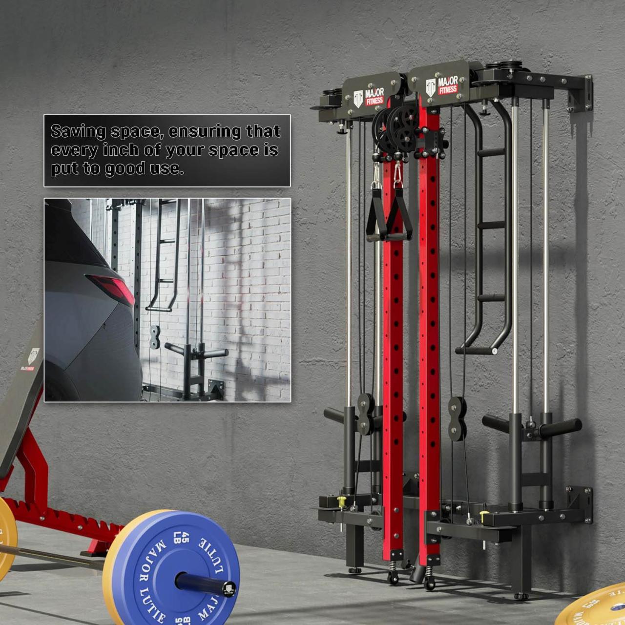 MAJOR FITNESS F35 All-In-One Folding Power Rack - Versatile, Space ...