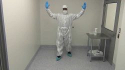 One Piece Cleanroom Coverall Test Gowning - YouTube